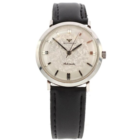 Vintage 34mm Wittnauer Randomised Guilloche Men's Automatic Wristwatch Steel - Picture 1 of 3